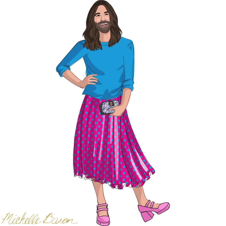 Michelle Baron Illustration JVN Jonathan Van Ness for Queer Eye Find the Fab Five Book